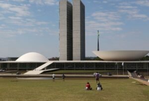 Palácio do Congresso Nacional na Esplanada dos Ministérios em Brasília