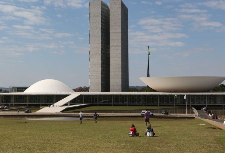 Palácio do Congresso Nacional na Esplanada dos Ministérios em Brasília