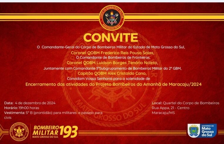 Convite: Corpo de Bombeiros Maracaju