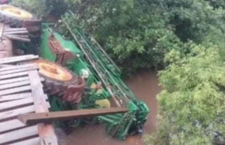 Funcionário de usina fica ferido após trator cair em rio em Nova Alvorada do Sul